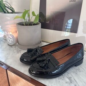 Sézane Lisa Black Patent Leather Loafers New Soles, Like New worn once!